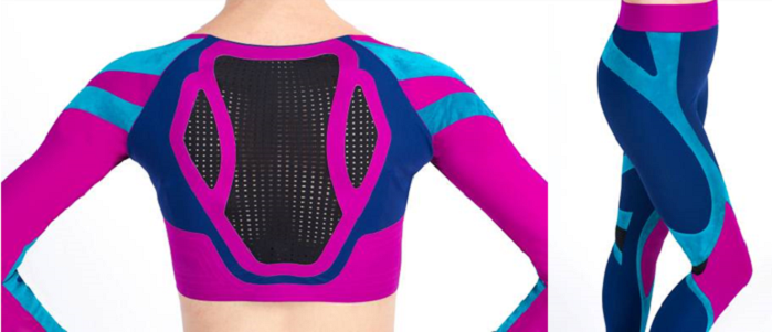 Women's long sleeved cropped support top + compression tights. © Eurojersey